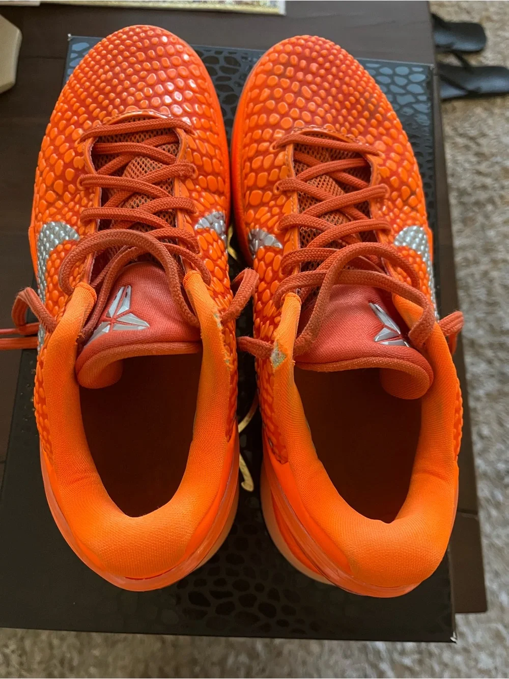 Nike KOBE VI 6 PROTRO 8.5 Total Orange, Metallic Silver - Rare